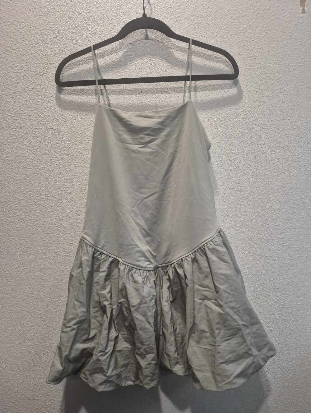 Forever 21 Sage Green Tiered Bubble-Hem Dress A-Line Skirt
